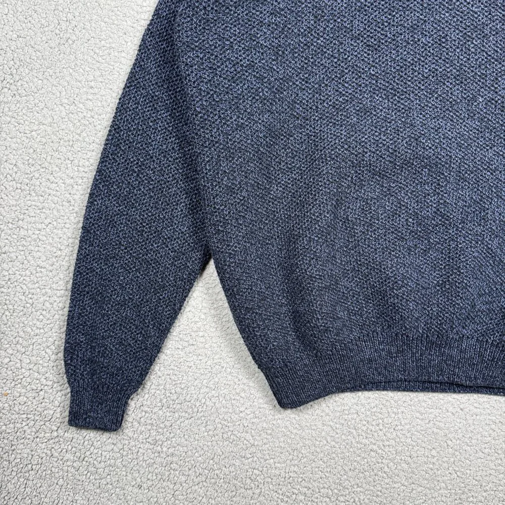 St Johns Bay Fisherman Sweater Mens Size‎ XLT Navy Cable Knit Raglan Ribbed VTG
